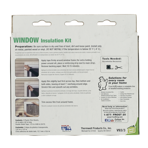 Outdoor/Indoor Window Stretch Film Weatherstrip 42" x 198" Sheet 3 