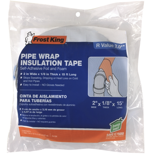 Frost King FV15 Foam and Foil Pipe Insulation 2-Inch x 1/8-Inch x 15-Feet 